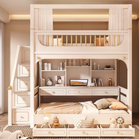 2023 Neues Design Holz-Doppelstockbett mit Stauraum Schlafzimmermöbel Etagenbett