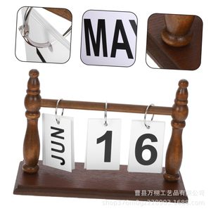 Wan Xu Wooden Flip <b>Calendar</b> Day View Horizontal Rectangle Desktop Decorative Perpetual <b>Calendar</b> For Home Office Gift - Product Image 5