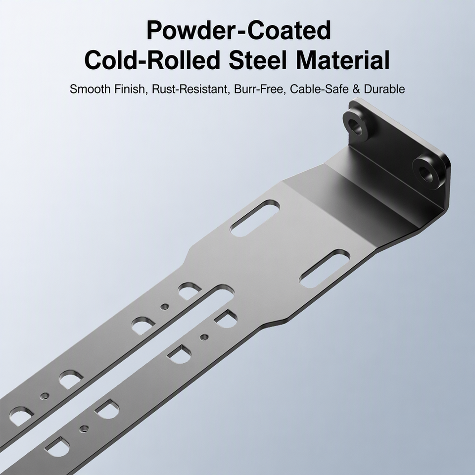 New 342mm Cold Rolled Steel Side Cable Management Bar One Piece 2.5mm ...