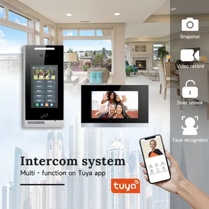 TCP/IP Kawat Video Sistem Interkom Pintu Telepon dengan Tuya untuk Multi Apartemen Bangunan Interkom Video POE Bel Pintu