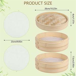 Vaporera De Bambu <span class=keywords><strong>Mas</strong></span> Reciente Vaporizador Alimentos Con Cesta Un Solo Nivel Logotipo Personalizado Traje <span class=keywords><strong>Vapor</strong></span> Del - Product Image 2