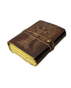 Carnet en cuir Mother Earth fait main, style vintage, avec couverture gaufrée, pages vierges pour écrire, dessiner, esquisser et prendre des notes - Product Image 4