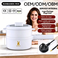 Marmite Électrique Multifonctionnelle 2L 20cm 600W en Céramique Antiadhésive avec Longue Poignée et Contrôle Mécanique 220V pour Usage Domestique, Logo OEM