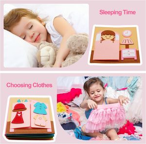 <span class=keywords><strong>Libro</strong></span> de Actividades Sensoriales de Fieltro Suave, Montessori, Educativo Temprano, Interactivo, Tablero de Actividades, Habilidades Diarias, Juguete de Viaje - Product Image 3