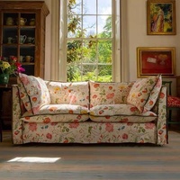 VONLIVA Amerikanischer Landhausstil Vintage Pfingstrosen Blumen-Ölgemälde Japanischer Abnehmbarer Waschbarer Blumenstoff Französisches Ländliches Sofa