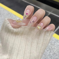 TSZS Japonés Sailor Moon Nail Zircon 3D Crystal Diamond Nail Decoraciones Colorful Sailor Moon Nail Kwaii Charms
