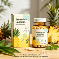 Capsules de Bromélaïne avec Quercétine Dihydratée, Bromélaïne, Gluconate de Zinc, Vitamine C et Extraits de Champignons Multiples pour le Soutien Pulmonaire