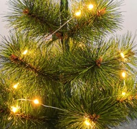 Vorbeleuchteter LED-Kiefernnadel-Kunstweihnachtsbaum Mini-Tischbaum im Topf mit Warmweißen Lichtern für Feiertagsdekoration