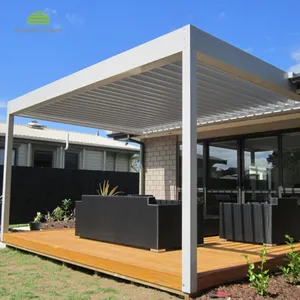 Giardino terrazza tetto esterno soggiorno impermeabile elettrico metallo alluminio pergola otturatore
