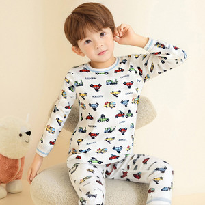 Ensemble de <span class=keywords><strong>pyjama</strong></span> en jersey de coton pour garçons, imprimé animaux/véhicules, doux, manches longues, vêtements de nuit pour enfants en bas âge - Product Image 3
