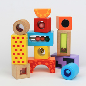 HOYE <strong>CRAFTS</strong> Kids Building <strong>Blocks</strong> Sensory Toys Wooden Stacking <strong>Blocks</strong> for Toddler - Product Image 1
