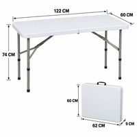 Table pliante portable rectangulaire en plastique pour pique-nique, fête, mariage, événement, camping, jardin, extérieur et usage domestique