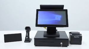 Sistema POS Casse màn hình cảm ứng Point de vente 15 inch POS thiết bị đầu cuối tiền mặt đăng ký Windows 10/ Android 9 màn hình cảm ứng - Product Image 5