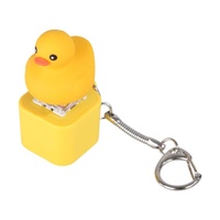 Porte-clés personnalisé en forme de canard LED liquide qui couine, jouet anti-stress pour les doigts