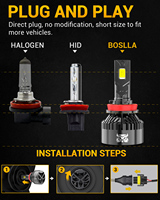 Phare LED automobile 220W 26400LM H1 H3 H4 H7 H8 H9 H11 H13 H15 9004 9005 9006 9007 X5 A3 Mini projecteur lumineux