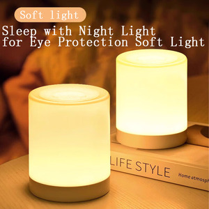 Lampade da comodino per camera da letto moderne regolabilità tattile a tre colori portatile ABS materiale Ultra lunga durata della batteria Soft Glow notte - Product Image 4