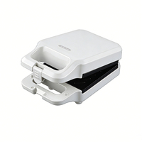 Mini gaufrier électrique multifonction en plastique 220-240V, compact, revêtement antiadhésif, thermostat réglable, prêt à l'emploi