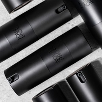 Flacon pompe sans air noir mat avec impression UV, 15 ml, 30 ml, 50 ml, emballage de luxe pour soins de la peau pour hommes, flacons pompe pour crème et sérum pour le visage 1 oz