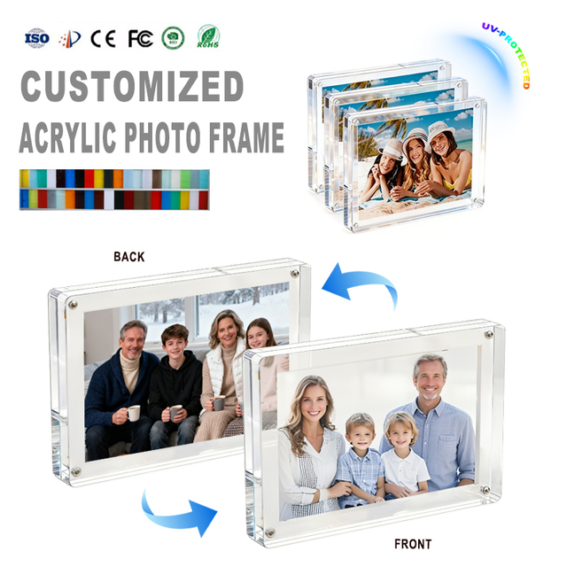 Wholesale Customizable Logo Magnetic Acrylic Crystal Photo Frame Souvenir Gifts