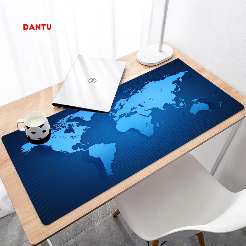 Alfombrilla de escritorio grande de Material de goma personalizada con mapa del mundo, para teclado y ratón, antideslizante, para comprar videojuegos, extensible, con logotipo de diseño