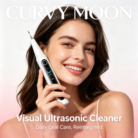 CURVY MOON Détartreur dentaire ultrasonique portable pour un nettoyage en profondeur, un blanchiment des dents et une élimination de la plaque dentaire, avec écran couleur et affichage visuel