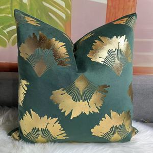 Wholesale Stylish Decorative Double-Sided Square Throw <strong>Pillow</strong> Cover Woven OEKO-TEX Certified <strong>Navy</strong> White Gold Border Memory - Product Image 3