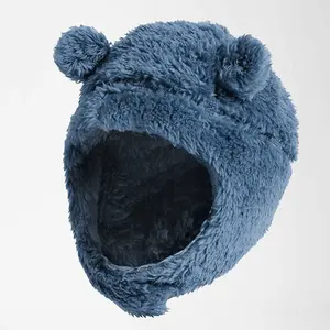 Custom Bucket Toddler Cute Design Bear Beanie Tuques Hat With Ear Flaps For Kid