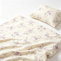 Parure de lit en microfibre de polyester à imprimé aléatoire, drap-housse, housse de couette, taies d'oreiller, vente en gros