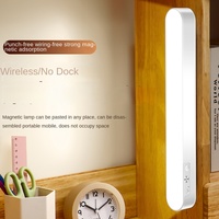 Lampe de bureau LED rechargeable à fixation magnétique pour dortoir, protection oculaire, en plastique, à intensité variable en continu, commande tactile, pour chambre à coucher et chevet