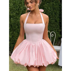 Gonna casual a trapezio con logo personalizzato, gonna corta con fiocco, <span class=keywords><strong>abito</strong></span> <span class=keywords><strong>plissettato</strong></span> all'americana, vendita all'ingrosso direttamente dalla fabbrica - Product Image 3