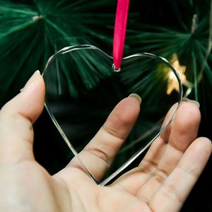 Décoration de Noël en gros, pas chère, vierge, à suspendre, en forme de cœur, en verre cristal, pour cadeau - Product Image 4