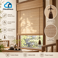 Stores enrouleurs en bambou naturel sur mesure, diffusion douce de la lumière du soleil, intimité pour chambre à coucher, salon, traitement des fenêtres, intérieur