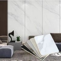 Panneaux muraux flexibles en marbre imperméable à haute brillance, panneaux muraux en fibre de charbon de bambou, décoration intérieure, panneau 3D