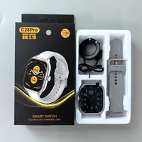 Montre connectée C28Pro avec écran IPS 2,01 pouces, étanche, suivi d'activité, appels Bluetooth, suivi du sommeil, réveil, télécommande, bracelet en silicone