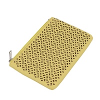 Faux cuir PU ajouré au laser, de luxe, en faux cuir, style rétro, design simple, petite pochette à fermeture éclair, sac de cosmétiques, 10 pièces