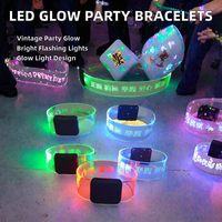 Bracelet LED Lumineux Personnalisé avec Logo, Alimenté par Piles, pour Fêtes de Noël, Événements, Cadeaux Promotionnels de Marque en Gros