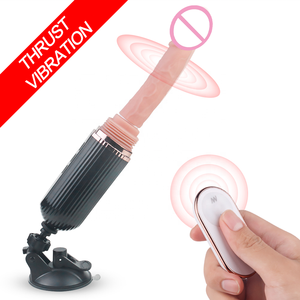 Vibrateur réaliste à poussée automatique, modèle en silicone, machine sexuelle avec poignée et <span class=keywords><strong>ventouse</strong></span> pour femmes - Product Image 2