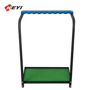 wholesale customized factory Custom Metal 9 Golf Clubs Display Stand Rack Shelf