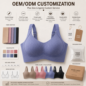 Soutien-gorge sans fil côtelé bleu chiné SHANGBINI, grande taille, décolleté plongeant, confort optimal, panneaux collés, logo personnalisé OEM, fabrication en usine - Product Image 5