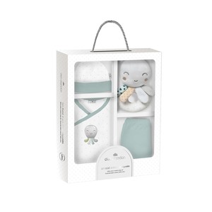 Octopussy Modern 4-Piece Newborn Set (Hat Shirt Rattle Pants) 100% Algodón para Niños (0-6 Meses) Otoño Ins Style Green - Product Image 1