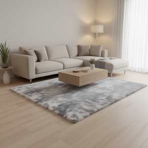 Alfombra Moderna de Felpa para Interiores, 9x12 Pies, Gris Mezclado con Efecto Tie-Dye, Decoración para el Hogar, Suave, Antideslizante, Rectangular - Product Image 2