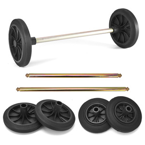 Outdoor Trash Can <b>Wheel</b> Kit Rubber PU Solid <b>Wheels</b> 120L 240L Caster Accessories Black Firm Tread No Brake - Product Image 1
