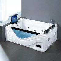 Bak mandi pijat pusaran air akrilik kamar mandi kaca kualitas tinggi dengan TV