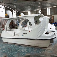 Bateau à pédales en fibre de verre Meierya Swan avec ailes, modèle M078, capacité de 120 kg pour 5 à 10 passagers, divertissement aquatique en plein air