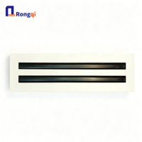 Diffuseur linéaire en aluminium, grille d'alimentation de plafond CVC, grille de ventilation linéaire réglable à 2 fentes pour climatisation centrale commerciale