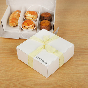 Scatole per Dolci/Pasticceria/Dessert da Asporto in Argento Goffrato con Stampa a Caldo, Eco-Friendly, Set da 4 e 6 Pezzi - Product Image 4