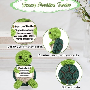 Tortue à énergie positive, mini tortue tricotée, tortue en crochet pour le soutien émotionnel, cadeau motivant, décoration de fête (vert) - Product Image 3
