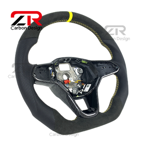 <span class=keywords><strong>Volante</strong></span> Deportivo de Cuero Perforado de Ante con Fibra de Carbono para Volkswagen ID3 ID7 VW Mk6 <span class=keywords><strong>Mk7</strong></span> Mk8 <span class=keywords><strong>gti</strong></span> Gtr Golf R-Line R CC POLO - Product Image 4