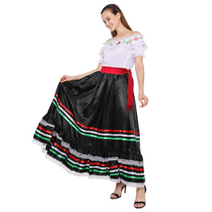 Robe ethnique mexicaine pour femmes Costume d'Halloween pour le jeu de rôle en tant que chanteur joyeux Costume de scène tenue d'Halloween - Product Image 3