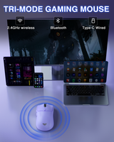 AULA SC580 Mouse Gaming Tri-mode Isi Ulang Ergonomis 10000 DPI Nirkabel RGB Backlit 7 Tombol untuk Kantor dan Gaming